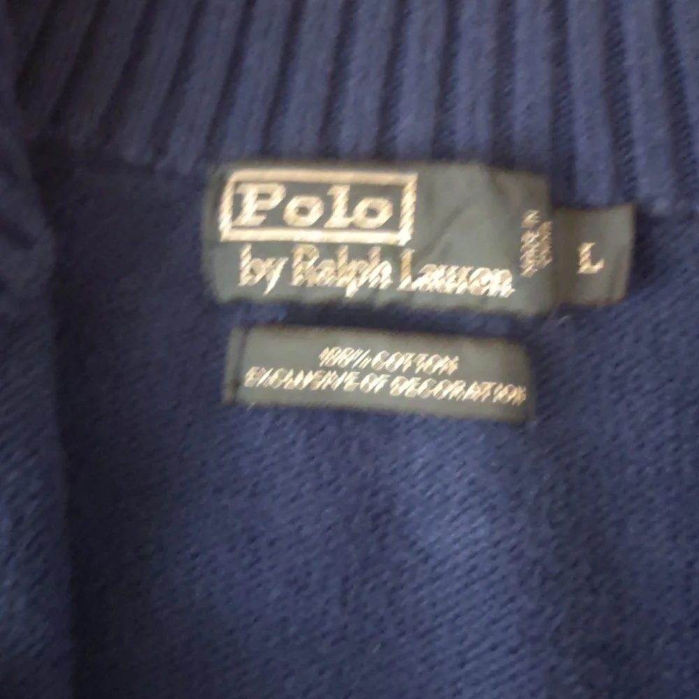 Men's Polo Ralph Lauren Blue Zip-Up Sweater Size LARGE - Picture 5 of 8